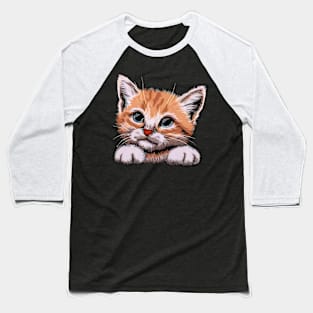 Cute Adorable Cat Baseball T-Shirt